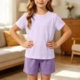 thumbnail image 6 of Bovxnpu Girls Boys Outfits Set Boys Girls Short Sleeve Sleepwear Set Casual Home Sleepwear 2Pc Set, 6 of 9