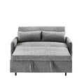 thumbnail image 5 of Soges 55" Loveseat with Pull Out Bed, Sleeper Sofa with Adjustable Backrest, 2 Seater Couch with Pillows, Storage Pockets for Living Room, Gray, 5 of 9