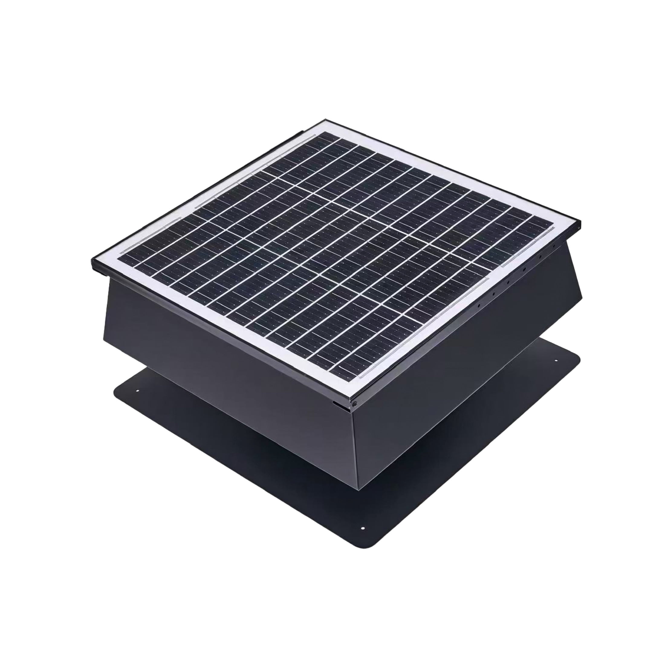 Noble House 12" Trapezoidal Solar Roof Vent Fan, 40W Dual Power Attic Exhaust Fan for Attic Garage Greenhouse, Black