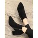 thumbnail image 3 of Black Solid Color Pointed Toe Side Zipper High Heel Boots, 3 of 3