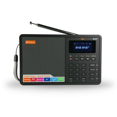 GTMEDIA D1 Portable Digital DAB+ FM Radio RDS DRC Receiver Bluetooth Speaker Stereo with 1.8