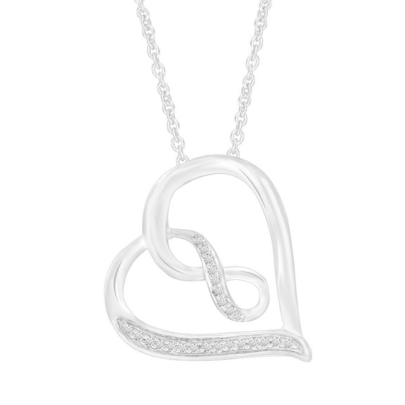 1/4 Carat Moissanite Infinity Heart Pendant Necklace for Women in 18K White Gold Plated Sterling Silver Lab Created Diamond Necklace (0.25 Cttw, D Color, VVS1 Clarity) Jewelry Gift For Her