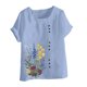 thumbnail image 4 of Xuyuer Women Tops Causal Summer Short Sleeve Oversized T Shirts Loose Blouses Fashion Round-Neck Comfy Women Tunic Tee Shirts Tops Loose Fit Regular Blouse, 4 of 5
