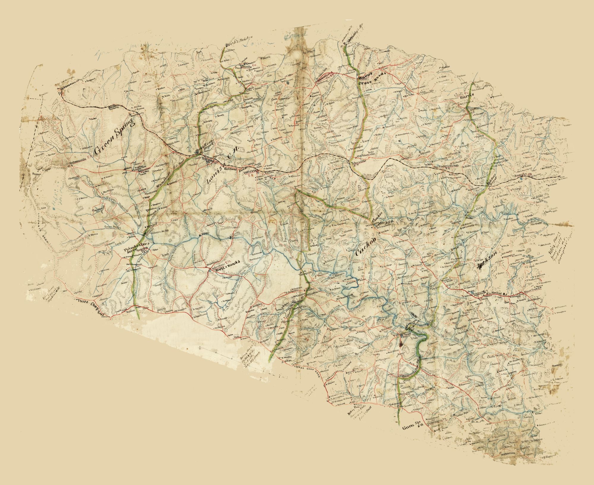 Louisa County Virginia 1860 28.18 x 23