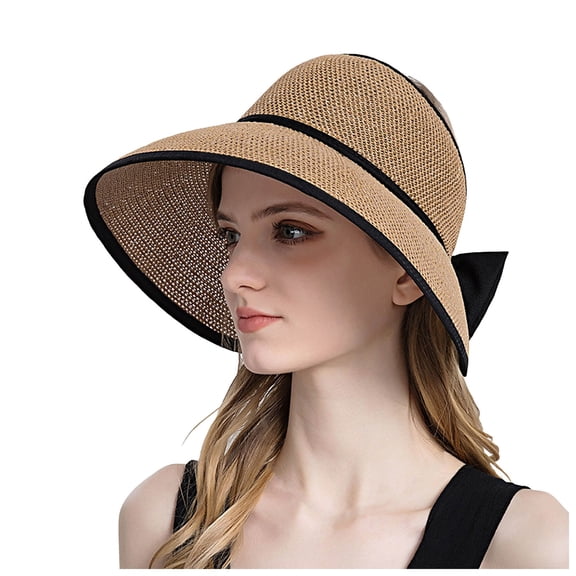 SUYIDA Korean Style Women's Sun Hat Wide Brim UPF Travel Beach Sunshade Visor for Outdoor Activities