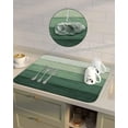 thumbnail image 2 of Green Dish Drying Mat for Kitchen Counter, Super Absorbent Quick Dry Coffee Bar Mat Pad Thin Diatomaceous Sink Mat Non Slip Dish Drainer Mat 23.5x15.5 Farmhouse Geometric Gradient Wood Stripe Retro, 2 of 6