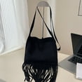 thumbnail image 5 of Crossbody Bags Square Handbag for Women Crossbody Handbag Fringe Purse Tassel Shoulder Bag Wallet （Black）, 5 of 6