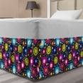 thumbnail image 1 of Colorful Bed Skirt, Doodle Style Lively Colored Daisy Blooms Cheerful Fun Garden Composition, Elastic Bedskirt Dust Ruffle Wrap Around for Bedding Decor, 4 Sizes, Multicolor, by Ambesonne, 1 of 2
