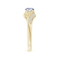 thumbnail image 3 of ANGARA Natural Tanzanite and Diamond Three Stone Bypass Engagement Ring in 14K Yellow Gold for Women (Size-5mm) | December Birthstone, Anniversary, Jewelry Gift for Women | Natural Tanzanite Ring, 3 of 8