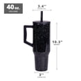 thumbnail image 2 of Elemental Commuter 40 oz Tumbler with Handle and Straw Lid | Travel Coffee Mug Spill Resistant | Insulated Cup Stainless Steel Tumblers for Water, Smoothies, Milkshake and More | Black Speckle, 2 of 7