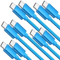 USB C to USB C Cable [10ft, 5-Pack], 60W/3A Fast Charging USB Type C Charger Cord Compatible with Samsung Galaxy S23/S22/S22 , S21/S21  Ultra 5G, S20/S20  Ultra 5G, Note 20/10, Blue, Universal
