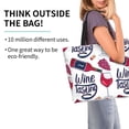 thumbnail image 2 of Fotbe Red Wine Glass Bottle Bolsa Tote Estética de Lona con Estampado para Mujer - Bolsa Reutilizable de Hombro Casual para Vacaciones, Compras, Trabajo y Gimnasio, 2 of 8