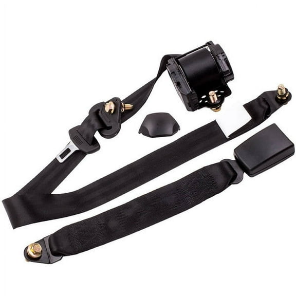 KEINXS Seat Belt 3 Point Universal Retractable Safety Belt Black