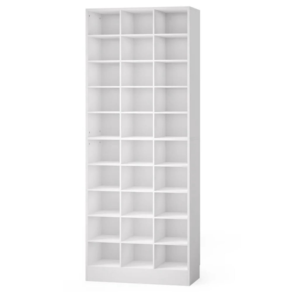 Tall Cubby Shoe Storage Cabinet, 30 Adjustable Cubbies Holds Up to 30 Pairs, Thick Manufactured Wood Freestanding Shoe Rack Max 330LBS for Entryway Closet