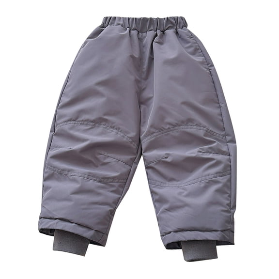 CPNG Cotton Padded Pants for Kids Girls Boys Winter Skiing Pants Windproof Thick Warm Activewear Snowpant Outdoor Sport Pants(Grey,5-6 Years)