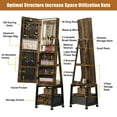thumbnail image 5 of 4-in-1 Jewelry Cabinet with Large Storage Capacity, Rotatable Full Length Mirror with Jewelry Storage, Lockable Floor Standing Jewelry Armoire Organizer with Drawer and Wheels, 5 of 9