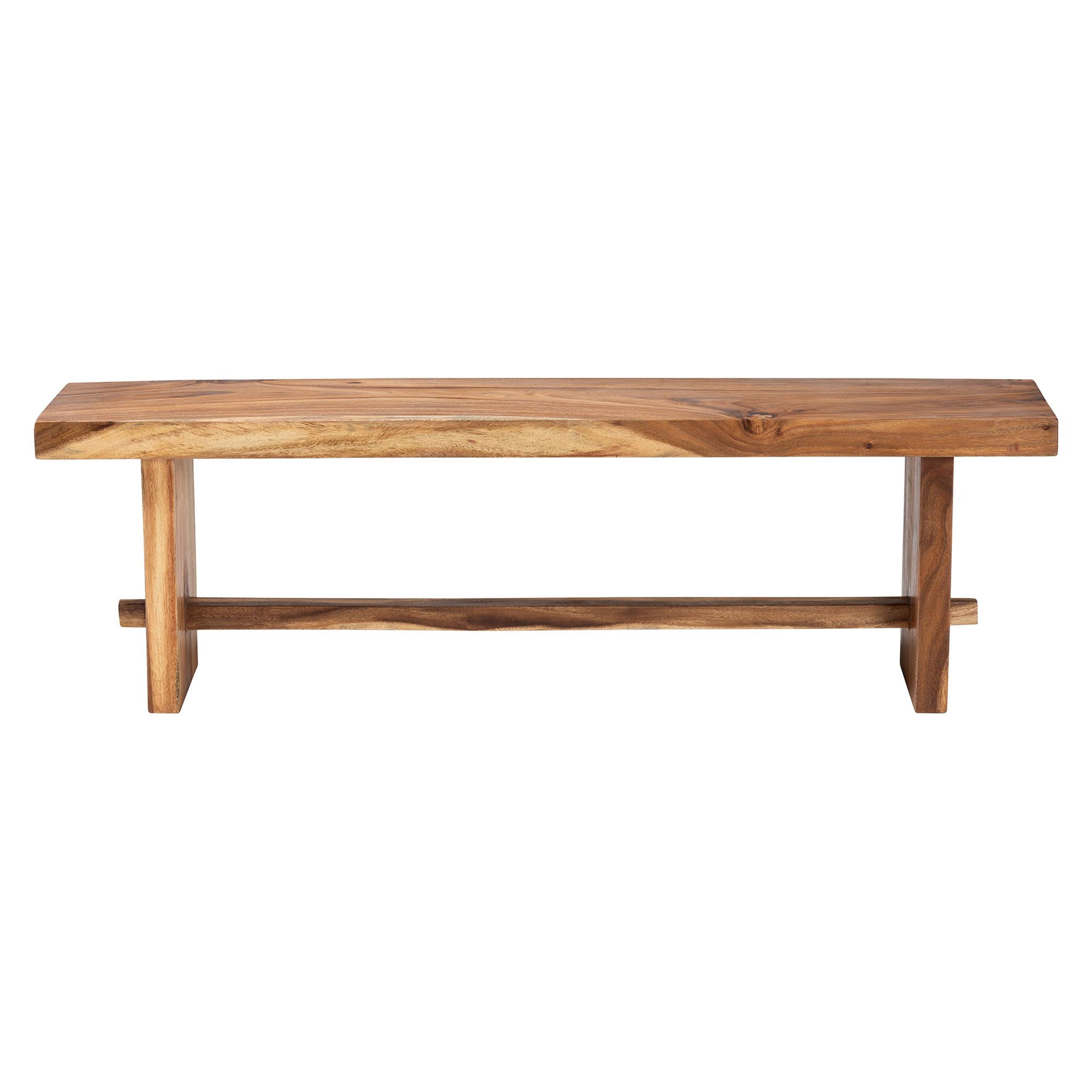 bali & pari Biyu Rustic Dining Bench, Natural Brown