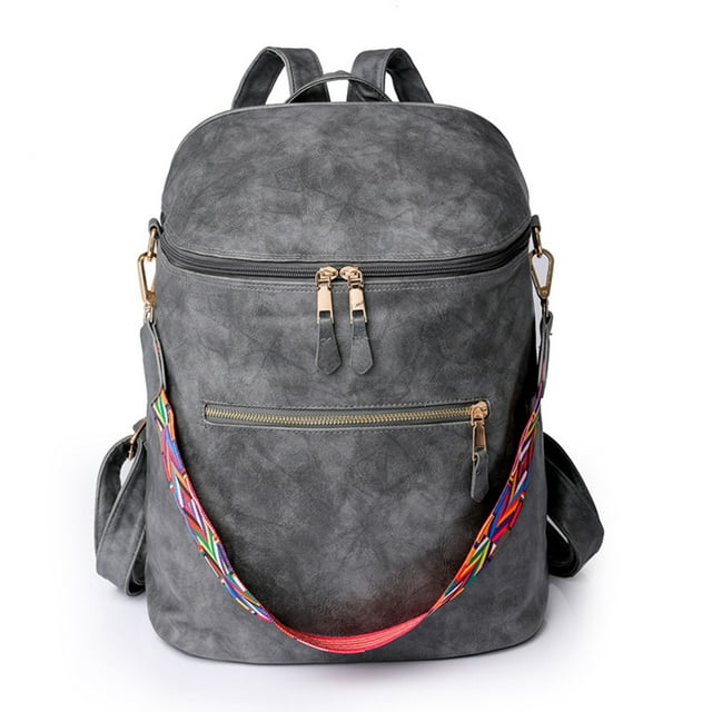 ZTTD PU Leather Capacity Convertible Backpack Women Bag Women Backpack Fashion Casual Large