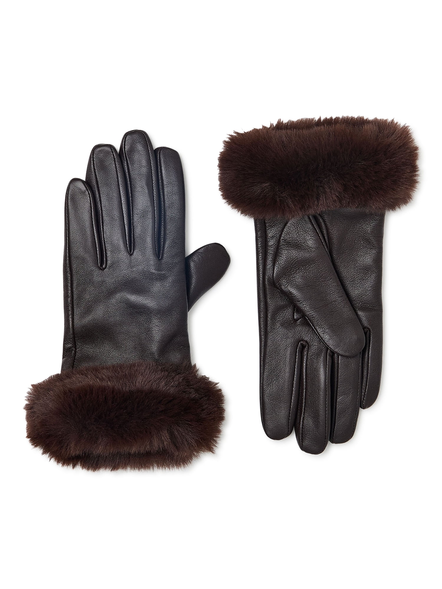 Women's Girl Cute Cloth Mittens Winter Warm Fleece Gloves Fur Trim Frosted New