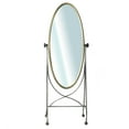 thumbnail image 2 of Gray and Gold Oval Vanity Floor Mirror, 2 of 5