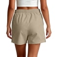 thumbnail image 6 of Hurxie Athletic Shorts for Women Bermuda High Waisted Hiking Shorts with Pockets Casual Summer Quick Dry Wear for Women Golf Khaki,M, 6 of 7