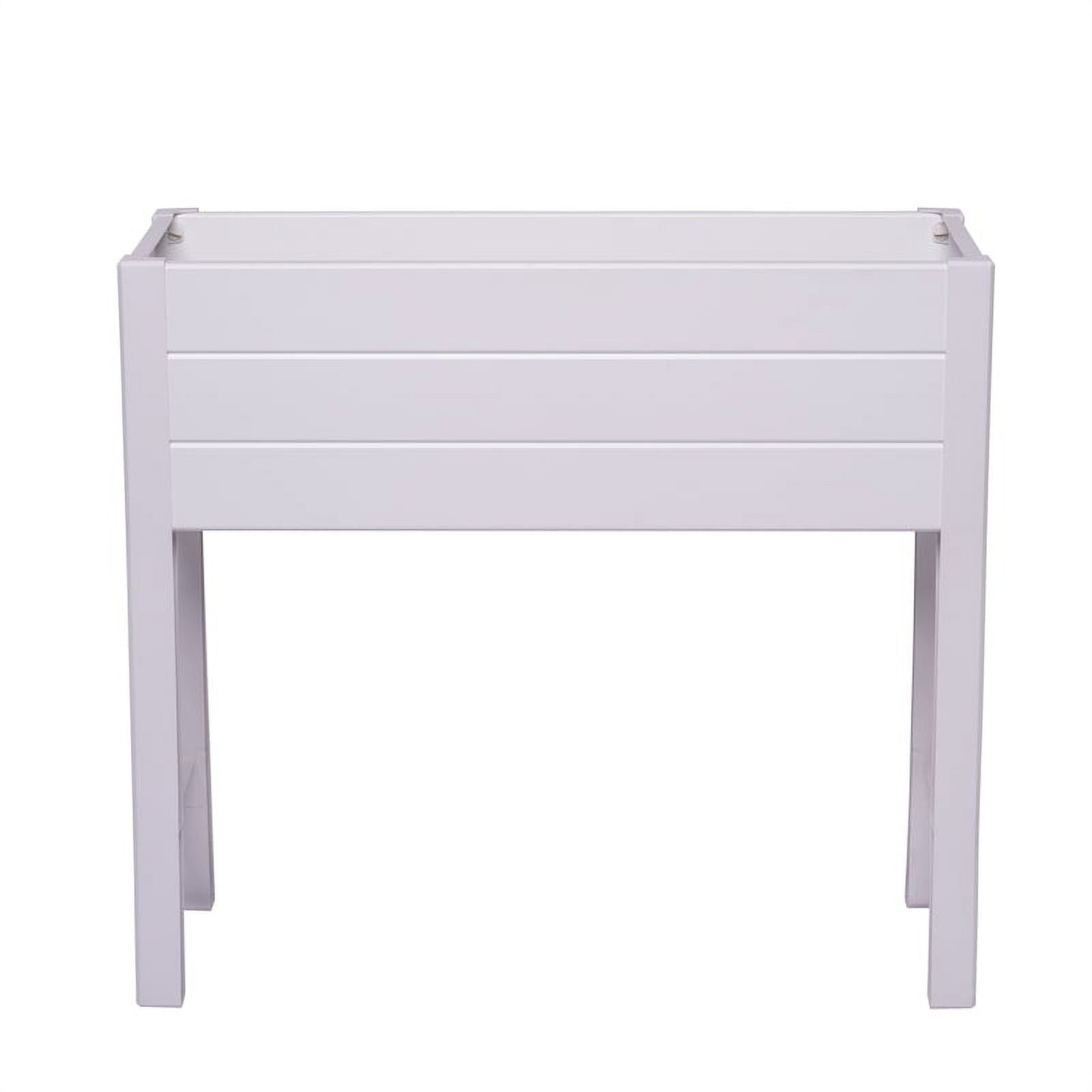NuVue Products 26020 Elevated Garden Bed – 36” x 15” x 32” White PVC Woodgrain Texture Weather-Resistant Planter Box, 1 Count