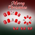 thumbnail image 4 of 24Pcs Christmas Press on Nails Short Square Fake Nails Christmas Red Glitter Glue on Nails Christmas Tree Nails Stick on Nails Handmade Christmas Plastic Nails for Women, 4 of 9