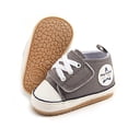 thumbnail image 4 of SOFMUO Unisex Baby Boys Girls Sneakers Infant Canvas Shoes (Grey,0-6 Month), 4 of 6