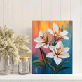 thumbnail image 2 of Qisvanset 12x16 Inch 2D Flat Framed Canvas Art, White Lily Pop Art Spring Summer Colorful TV Home Wall Decor, 2 of 5