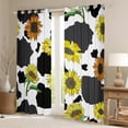 thumbnail image 2 of Milk Cow Print Curtains & Drapes,Grey Black and White Cow Spots Blackout Curtains,Yellow Sunflowers Rustic Flowers Window Curtains,Farmhouse Wild Animal Skin Window Treatments, 2 of 6