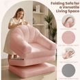 thumbnail image 7 of Yaheetech 2-in-1 Convertible Sofa  Bed Folding Sleeper Chair Bed Chenille Sofa with Armrests  Bean Bag Chair for Living Room, Pink, 7 of 7
