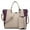 Stone/Purple, variant on Dasein Women Two Tone Handbag Purse Top Handle Shoulder Bag Tote Hobo Work Bag w/Matching Clutch