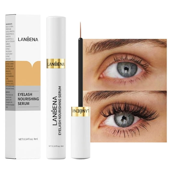 LANBENA Lash Serum, Rapid Eyelash Growth Serum, Lash Serum for Eyelash Growth Thickness, Stronger, Healthier Lashes & Brows, 4ml