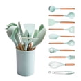 thumbnail image 1 of Kitchen Utensils Set, High Heat Resistant Silicone Cooking Utensils, Non-stick, Dishwasher Safe Tools for Every Cooking Task, Perfect for Nonstick Cookware (Green), 1 of 6