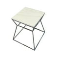 thumbnail image 2 of Benjara Lio 18" Side End Table- White Marble Top- Silver Open Hourglass Frame, 2 of 4