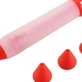 thumbnail image 3 of Bolígrafo de plástico para escribir alimentos, boquillas para crema pastelera para glaseado de galletas (rosa) Likrtyny Libre de BPA, 3 of 9
