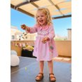 thumbnail image 4 of BemeyourBBs Toddler Baby Girls Birthday Dress Smocked Outfits 1st 2nd 3rd 4th 5th Years Old Birthday Summer Clothes Short Sleeve Doll Collar Letter Cake Balloons Print Princess Party Dress, 4 of 9