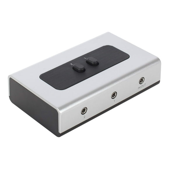 NETmate 2 PORT 35mm STEREO Manual Switch Box AUX Audio Speaker selector(Wall Mount Hole Built-in wall or table available)