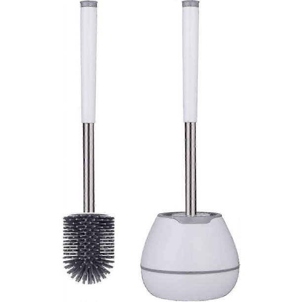 Toilet Brush, Toilet Brush And Holder Set,stainless Steel Handle Hidden Tweezers,hygienic Modern Silicon Toilet Brush,round Shape