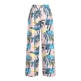 thumbnail image 6 of MYAOYI Women's Summer Hawaiian Tropical Print Wide Leg Pants, Elastic High Waist Casual Trousers, 6 of 7