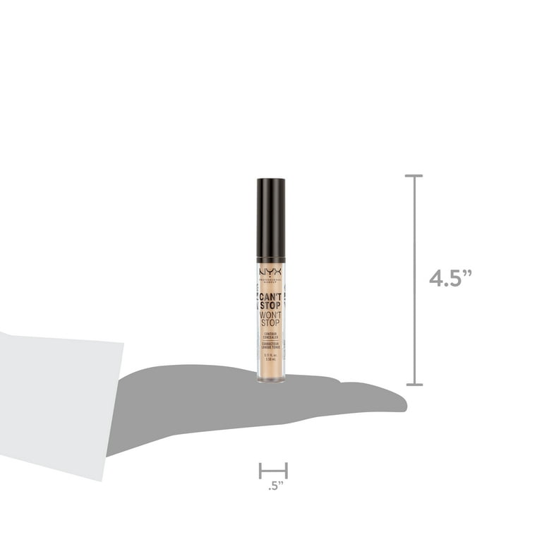 NYX Professional Makeup Can't Stop Won't Stop Full Coverage Concealer, 24Hr  Matte Finish, Natural 