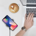 thumbnail image 3 of Wireless Charging Pad, High Power 10 Watts (2.1 Amp) Ultra-Slim Wireless Charging Pad for Samsung Galaxy Note 9, Apple iPhone X, 8/8 Plus and All Wireless (Qi) Enabled Devices by Cellet - Grey, 3 of 10