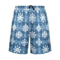 thumbnail image 2 of Men's Pajama Shorts Bottoms with Pockets Soft Lightweight Lounge Sleep Wear Snowflakes on Checkerboard, 2 of 6