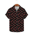 thumbnail image 2 of Yaoyar Men's Hawaiian Shirt Valentines Day Heart Short Sleeve Beach Button Down Causal Top Print Tropical Hawaii Shirts, 2 of 5