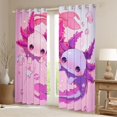 thumbnail image 2 of Manfei Kawaii Salamander Curtains Pack of 2 (42x84 Each) for Preppy Child,Cartoon Animal Curtains Blackout,Pink Purple Bedroom Curtains,Microfiber Bedroom Decor, 2 of 6