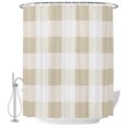 thumbnail image 2 of Cream White Buffalo Check Shower Curtains for Bathroom, Farmhouse Plaid Modern Geometric Waterproof Fabric Shower Curtain, Decorative Bathroom Curtain for Bathtub, 72"x72" , No Hooks Included, 2 of 9