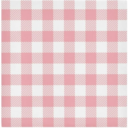 GZHJMY Soft Reusable Satin Table Decorative Napkins,20x20InX1 PCSPink Buffalo Plaid,Family Dinner Wedding Banquet, Cocktail Party, Kitchen,Birthday Party