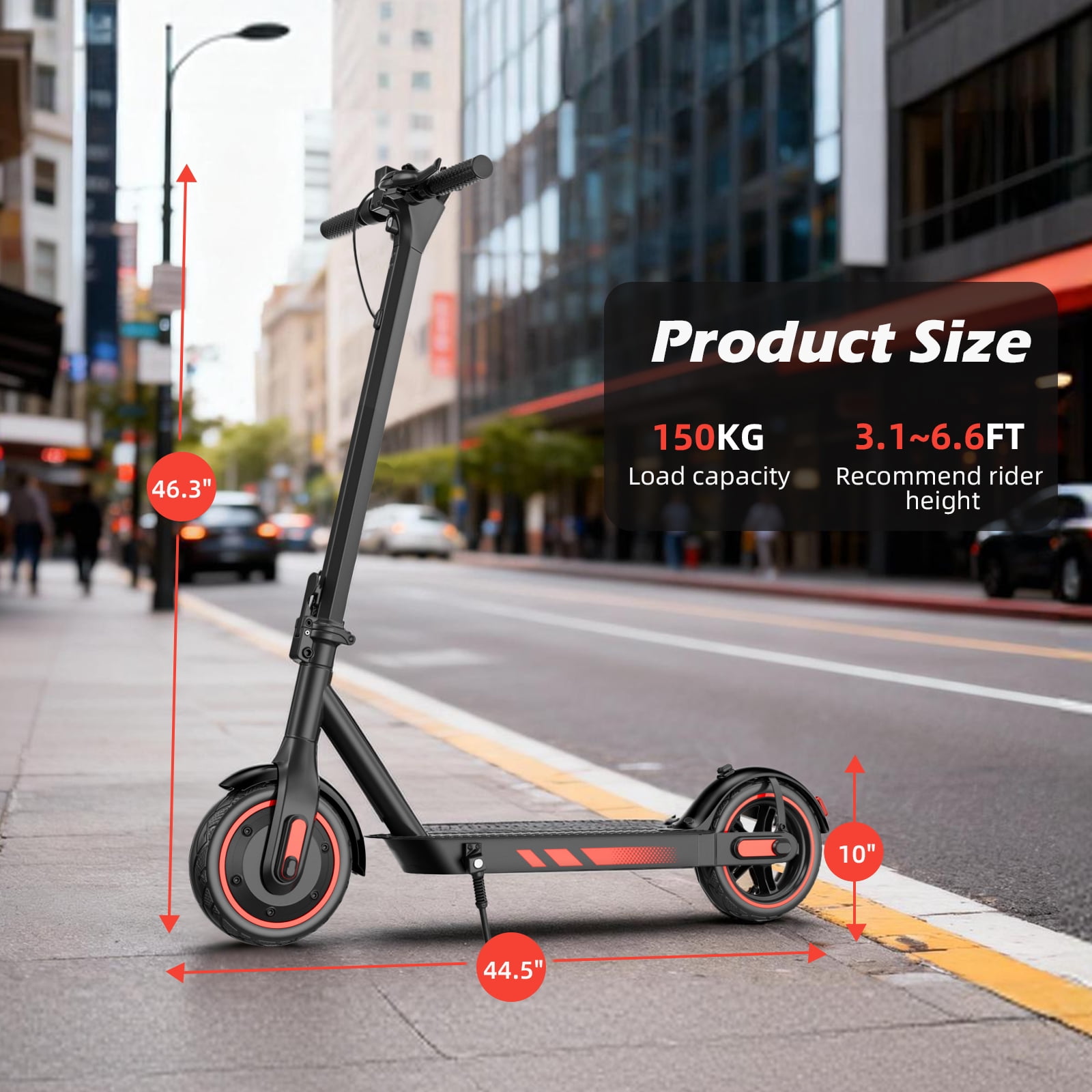 Portable Foldable Adults Electric Scooter for Teens,Fastest High Speed 25mph,Long Range 25Miles,500W Lightweight Escooter for Commuting,10" Air Tires