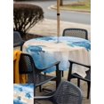 thumbnail image 5 of Outdoor Tablecloth with Umbrella Hole for Patio/Picnic/Party/Camping, Blue Coastal Turtle Waterproof Table Cloth Square Cover Washable, Sea Nautical Summer Beach Ocean (60"x 60"), 5 of 9
