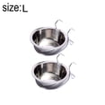 thumbnail image 2 of Hanging Pet Bowl, Dog Crate Bowl Dog Kennel Bowl 3 Size 2 Pack Non Spill Stainless Steel Food Water Bowls Bunny Feeder with Hook for Dogs Cats in Crate Cage Kennel - L, 2 of 5